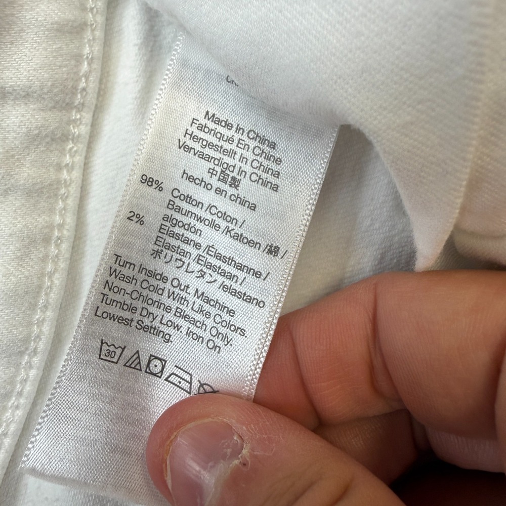 Madewell Jeans Womens 27 White Slim BoyJean Distressed Straight Party Preppy - Picture 7 of 12